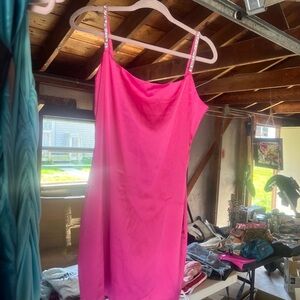 Pink Satin Slip Dress
